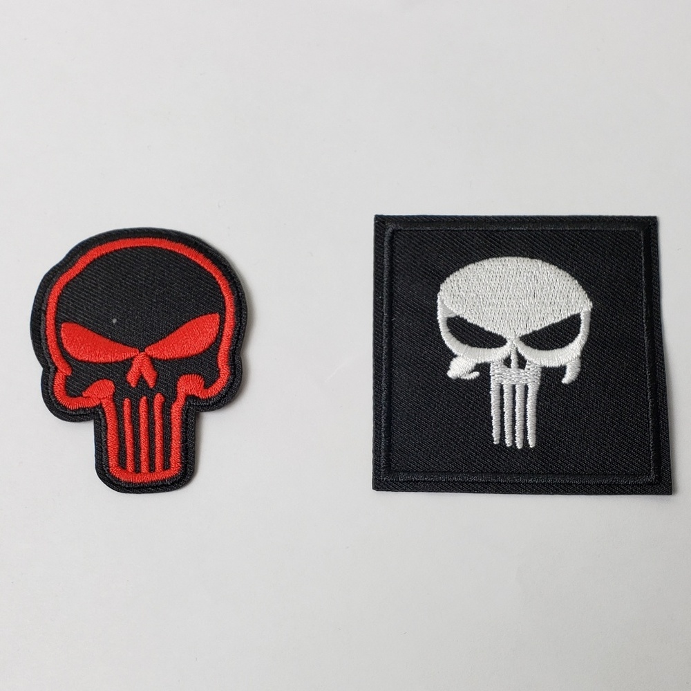 2 Marvel The Punisher IronOn Embroidered Patch Lot